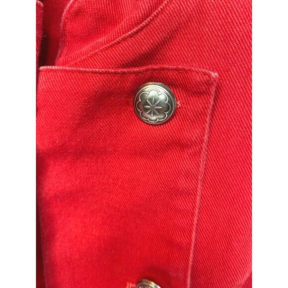 Vintage Cactus Flower Open Vest Womens Size L Red Western Southwest Sleeveless - Picture 5 of 16